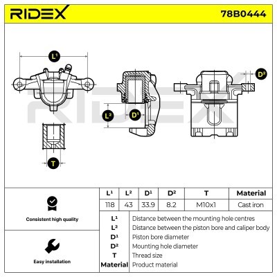 Zacisk Hamulcowy RIDEX 78B0444 78B0444 - foto 6