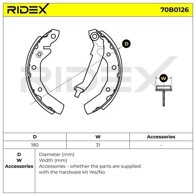 Klocki hamulcowe RIDEX 70B0126 70B0126 - foto 3