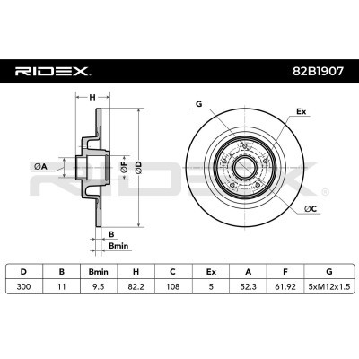 Tarcza hamulcowa RIDEX 82B1907 82B1907 - foto 11