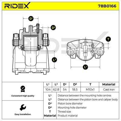 Zacisk Hamulcowy RIDEX 78B0166 78B0166 - foto 4