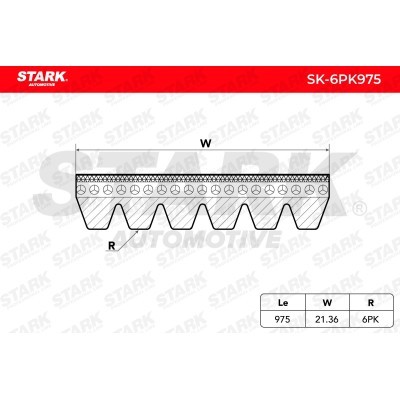 Pasek Klinowy Wielorowkowy Stark SK-6PK975 SK-6PK975 - foto 6