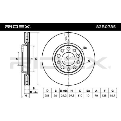 Tarcza hamulcowa RIDEX 82B0785 82B0785 - foto 3