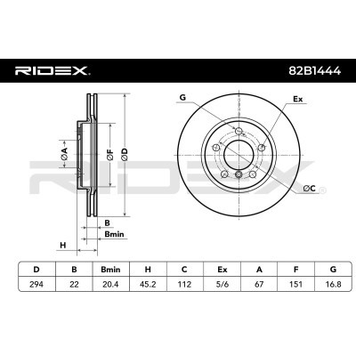 Tarcza hamulcowa RIDEX 82B1444 82B1444 - foto 7