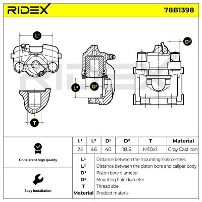 Zacisk Hamulcowy RIDEX 78B1398 78B1398 - foto 6