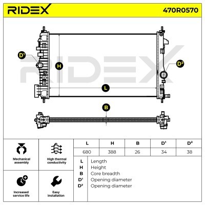 Chłodnica RIDEX 470R0570 470R0570 - foto 4