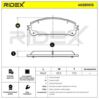 Klocki hamulcowe RIDEX 402B1013 402B1013 - foto 6