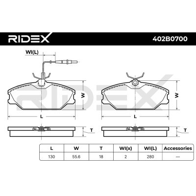 Klocki hamulcowe RIDEX 402B0700 402B0700 - foto 7
