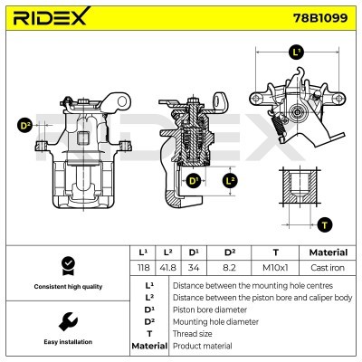 Zacisk Hamulcowy RIDEX 78B1099 78B1099 - foto 5
