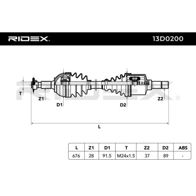 Półoś Napędowa RIDEX 13D0200 13D0200 - foto 6
