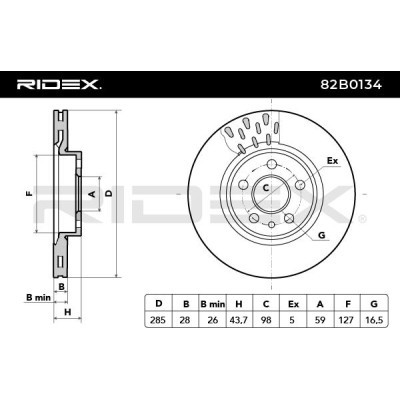 Tarcza hamulcowa RIDEX 82B0134 82B0134 - foto 5