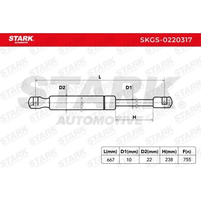 Amortyzator Pokrywy Bagażnika Stark SKGS-0220317 SKGS-0220317 - foto 5