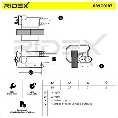 Cewka Zapłonowa RIDEX 689C0187 689C0187 - foto 2