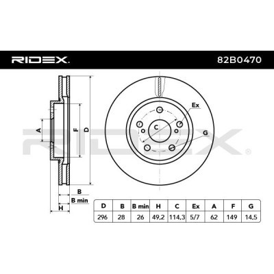 Tarcza hamulcowa RIDEX 82B0470 82B0470 - foto 5