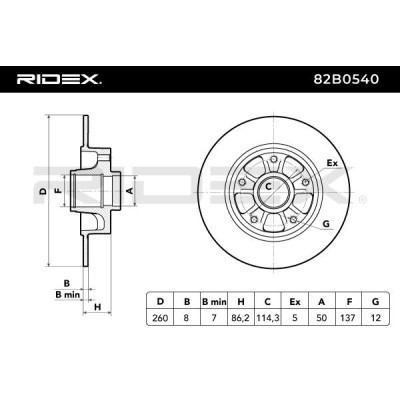 Tarcza hamulcowa RIDEX 82B0540 82B0540 - foto 4