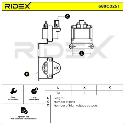 Cewka Zapłonowa RIDEX 689C0251 689C0251 - foto 2