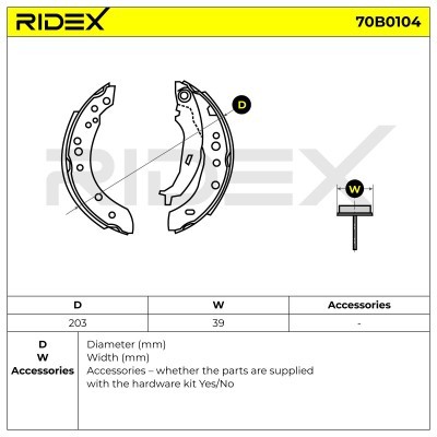 Klocki hamulcowe RIDEX 70B0104 70B0104 - foto 5