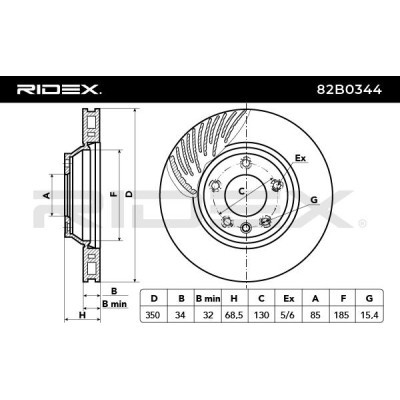 Tarcza hamulcowa RIDEX 82B0344 82B0344 - foto 5
