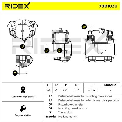 Zacisk Hamulcowy RIDEX 78B1020 78B1020 - foto 3