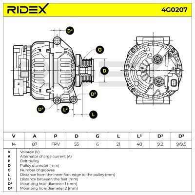 Alternator RIDEX 4G0207 4G0207 - foto 7