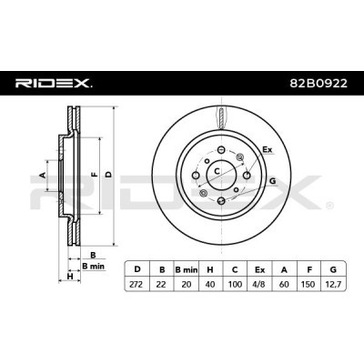 Tarcza hamulcowa RIDEX 82B0922 82B0922 - foto 3