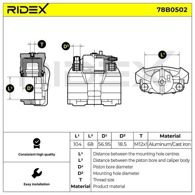 Zacisk Hamulcowy RIDEX 78B0502 78B0502 - foto 6