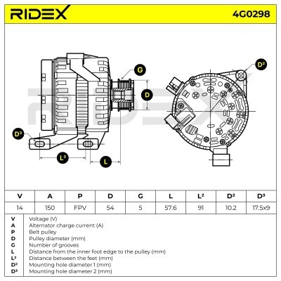 Alternator RIDEX 4G0298 4G0298 - foto 6