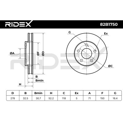 Tarcza hamulcowa RIDEX 82B1750 82B1750 - foto 7