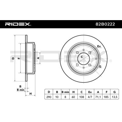 Tarcza hamulcowa RIDEX 82B0222 82B0222 - foto 5