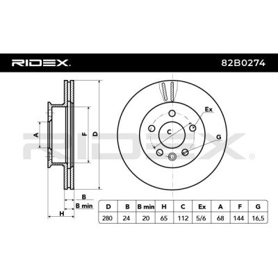 Tarcza hamulcowa RIDEX 82B0274 82B0274 - foto 4