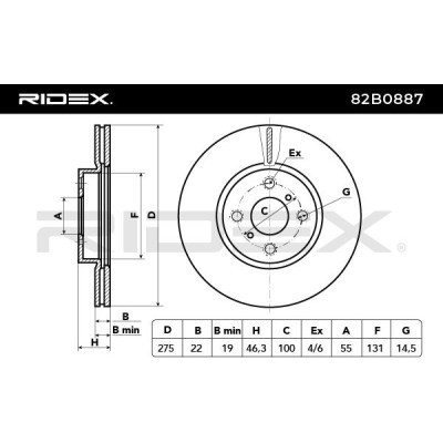 Tarcza hamulcowa RIDEX 82B0887 82B0887 - foto 3