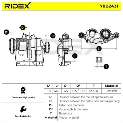 Zacisk Hamulcowy RIDEX 78B2431 78B2431 - foto 6