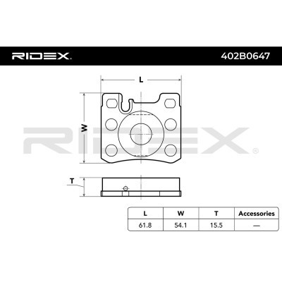 Klocki hamulcowe RIDEX 402B0647 402B0647 - foto 6