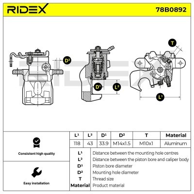 Zacisk Hamulcowy RIDEX 78B0892 78B0892 - foto 6