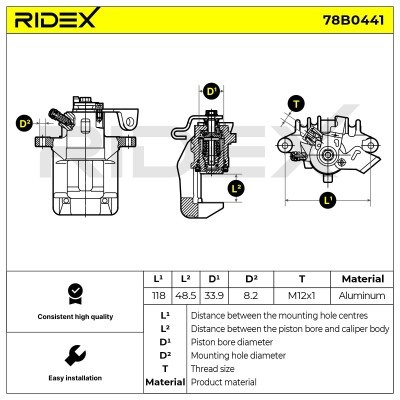 Zacisk Hamulcowy RIDEX 78B0441 78B0441 - foto 7