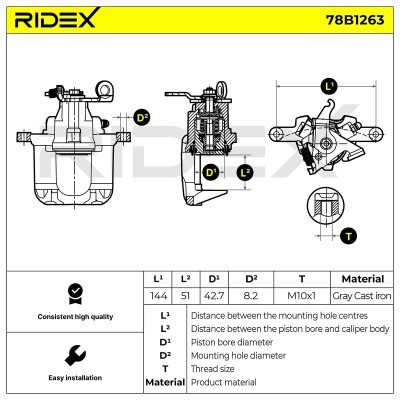 Zacisk Hamulcowy RIDEX 78B1263 78B1263 - foto 6