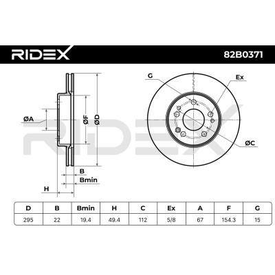 Tarcza hamulcowa RIDEX 82B0371 82B0371 - foto 7