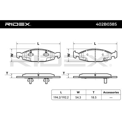Klocki hamulcowe RIDEX 402B0385 402B0385 - foto 3