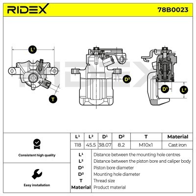 Zacisk Hamulcowy RIDEX 78B0023 78B0023 - foto 3