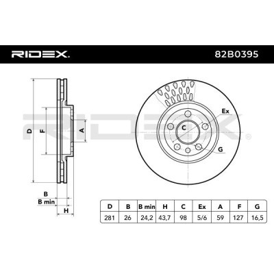 Tarcza hamulcowa RIDEX 82B0395 82B0395 - foto 6