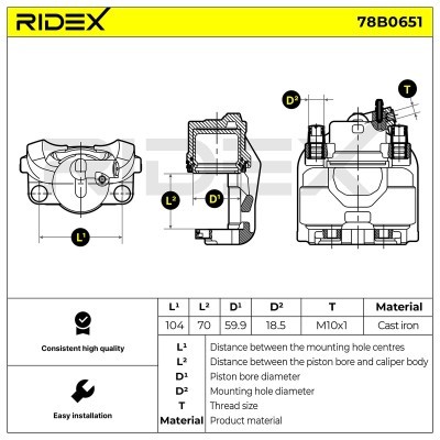 Zacisk Hamulcowy RIDEX 78B0651 78B0651 - foto 5