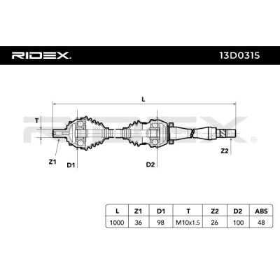 Półoś Napędowa RIDEX 13D0315 13D0315 - foto 8