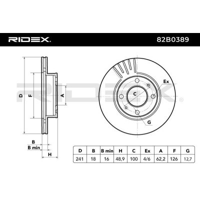 Tarcza hamulcowa RIDEX 82B0389 82B0389 - foto 3
