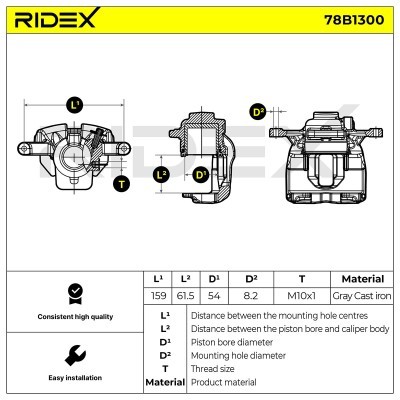 Zacisk Hamulcowy RIDEX 78B1300 78B1300 - foto 6