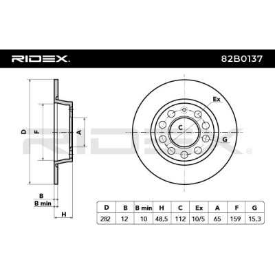 Tarcza hamulcowa RIDEX 82B0137 82B0137 - foto 5