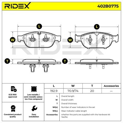 Klocki hamulcowe RIDEX 402B0775 402B0775 - foto 7