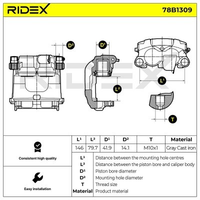 Zacisk Hamulcowy RIDEX 78B1309 78B1309 - foto 7