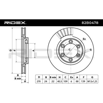 Tarcza hamulcowa RIDEX 82B0478 82B0478 - foto 3