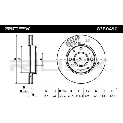 Tarcza hamulcowa RIDEX 82B0490 82B0490 - foto 3