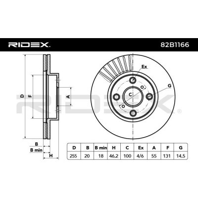 Tarcza hamulcowa RIDEX 82B1166 82B1166 - foto 3