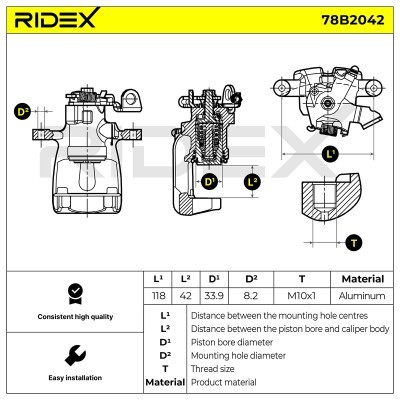 Zacisk Hamulcowy RIDEX 78B2042 78B2042 - foto 6